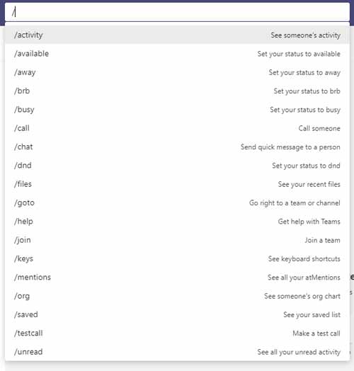 MS Teams shortcuts