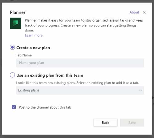 Microsoft Teams planner